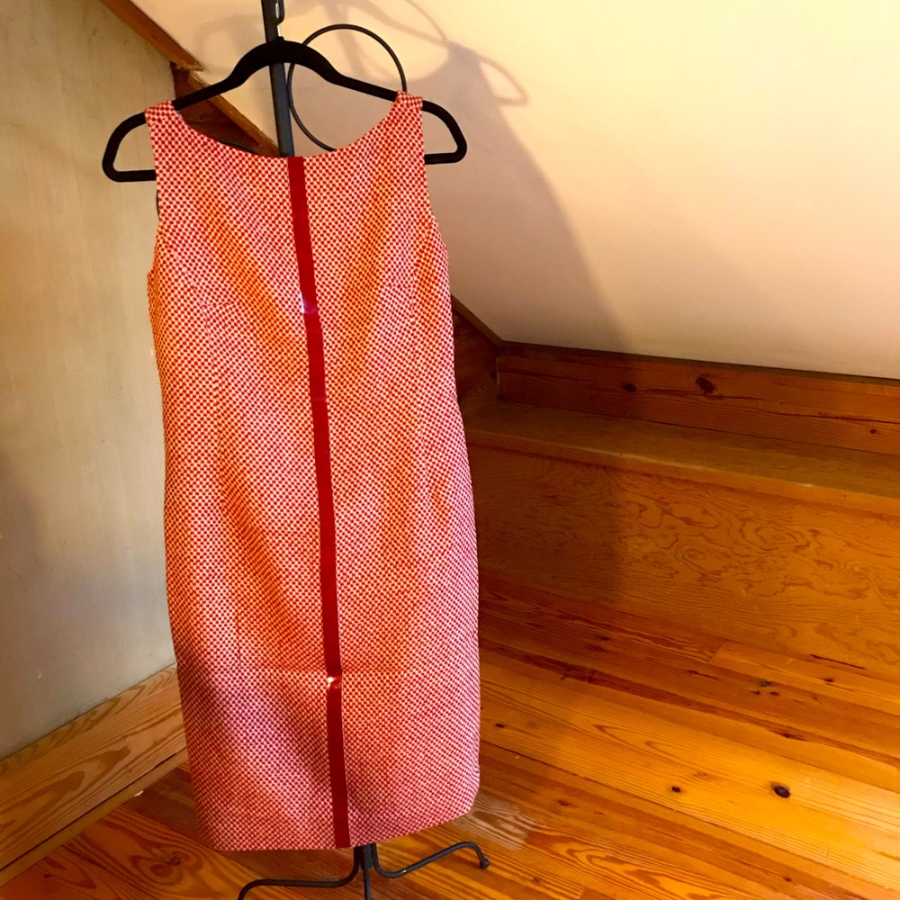 Yansi Fugel Red Beige Woven Dress, NWT, 8